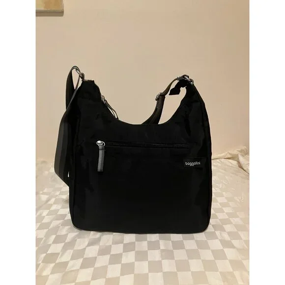 Baggallini Black Zipped Purse/Crossbody/Hand Bag Inner pckt 11x9,5x4 - Picture 3 of 16